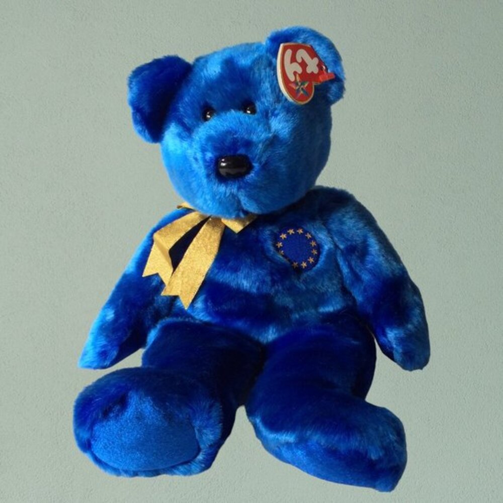 TY Beanie Buddy Unity The Blue Bear Europe Exclusive Retired Rare New With 12